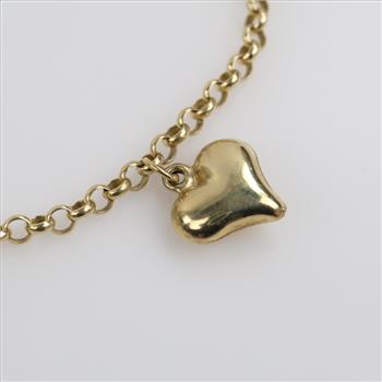 10kt Gold Hollow Charm Bracelet