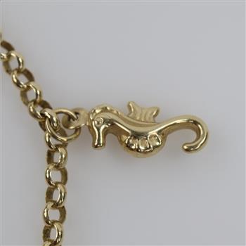 10kt Gold Hollow Charm Bracelet