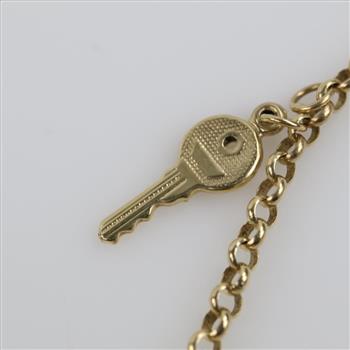 10kt Gold Hollow Charm Bracelet