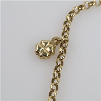 10kt Gold Hollow Charm Bracelet