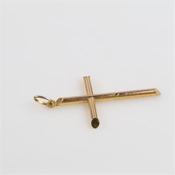 10kt Gold Hollow Cross Pendant