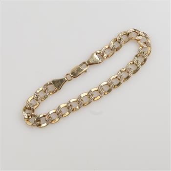 10kt Gold Hollow Curb Chain Bracelet
