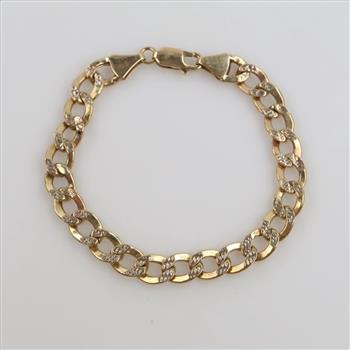 10kt Gold Hollow Curb Chain Bracelet