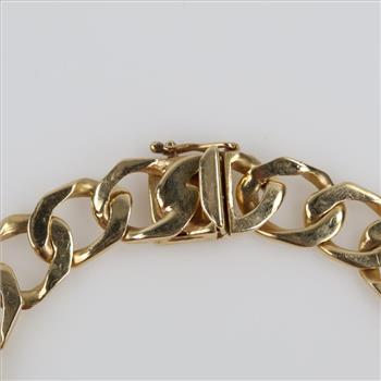 10kt Gold Hollow Curb Chain Bracelet