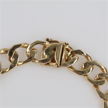 10kt Gold Hollow Curb Chain Bracelet