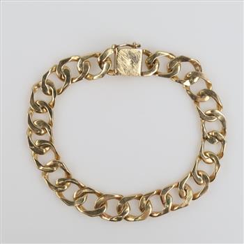 10kt Gold Hollow Curb Chain Bracelet
