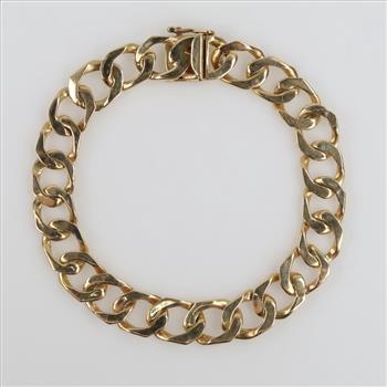 10kt Gold Hollow Curb Chain Bracelet