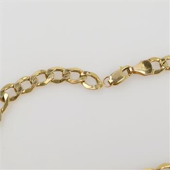 10kt Gold Hollow Curb Chain Bracelet