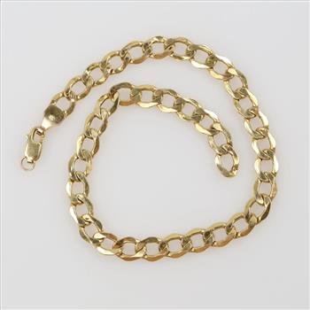 10kt Gold Hollow Curb Chain Bracelet