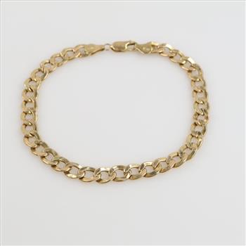 10kt Gold Hollow Curb Chain Bracelet