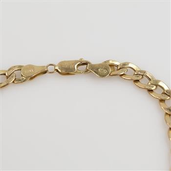 10kt Gold Hollow Curb Chain Bracelet