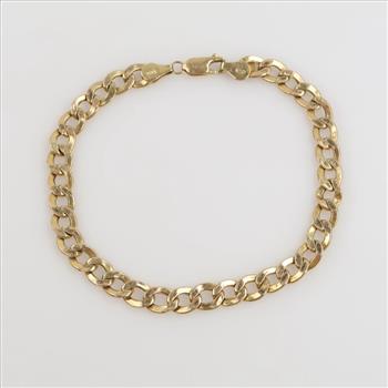 10kt Gold Hollow Curb Chain Bracelet