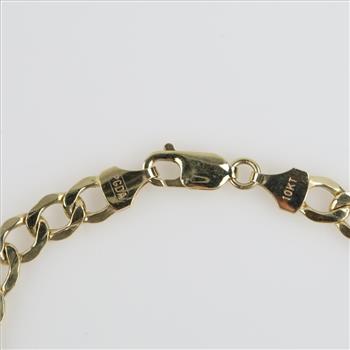 10kt Gold Hollow Curb Chain Bracelet