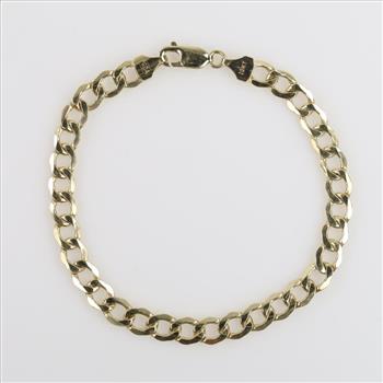 10kt Gold Hollow Curb Chain Bracelet