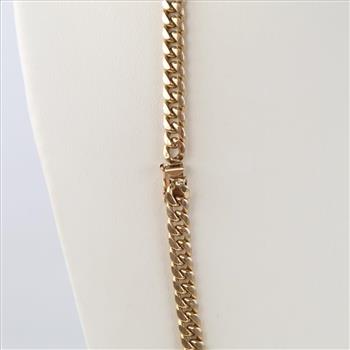 10kt Gold Hollow Curb Chain Necklace