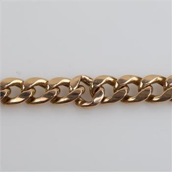10kt Gold Hollow Curb Chain Necklace