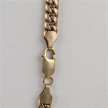 10kt Gold Hollow Curb Chain Necklace