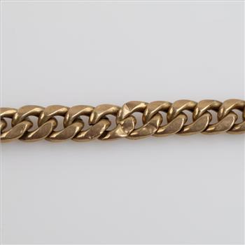 10kt Gold Hollow Curb Chain Necklace