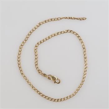 10kt Gold Hollow Curb Chain Necklace