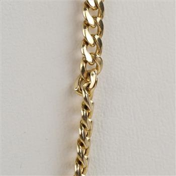10kt Gold Hollow Curb Chain Necklace