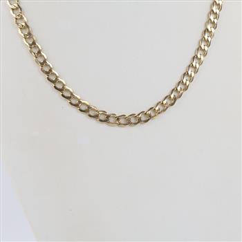 10kt Gold Hollow Curb Chain Necklace