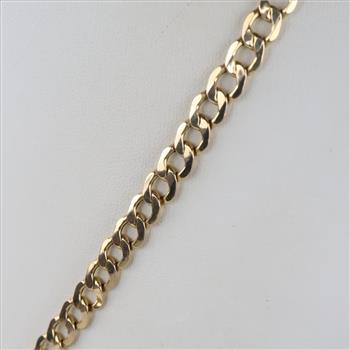 10kt Gold Hollow Curb Chain Necklace