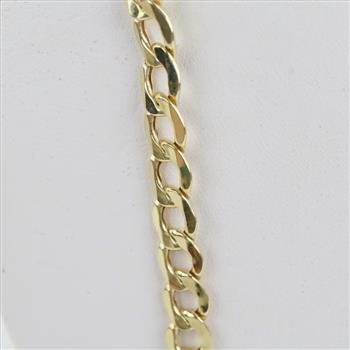 10kt Gold Hollow Curb Chain Necklace