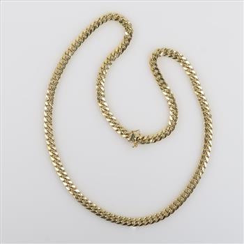 10kt Gold Hollow Curb Link Necklace