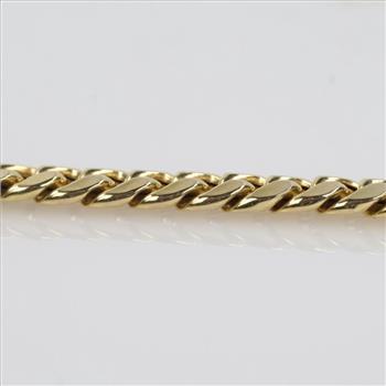 10kt Gold Hollow Curb Link Necklace