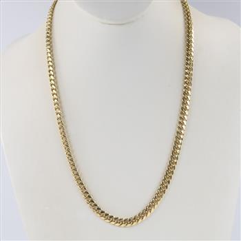 10kt Gold Hollow Curb Link Necklace