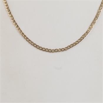 10kt Gold Hollow Curb Link Necklace