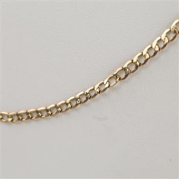 10kt Gold Hollow Curb Link Necklace