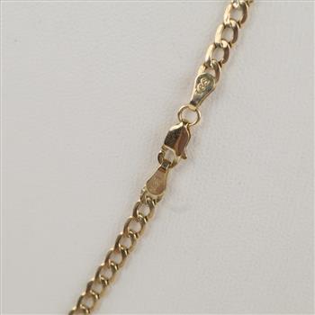 10kt Gold Hollow Curb Link Necklace