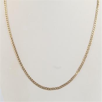 10kt Gold Hollow Curb Link Necklace