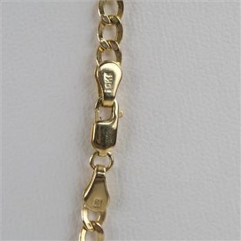 10kt Gold Hollow Curb Link Necklace