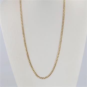10kt Gold Hollow Curb Link Necklace