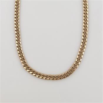 10kt Gold Hollow Curb Link Necklace