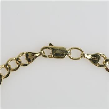 10kt Gold Hollow Dainty Curb Chain Bracelet