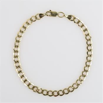 10kt Gold Hollow Dainty Curb Chain Bracelet