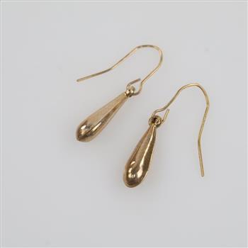 10kt Gold Hollow Dangle Earrings