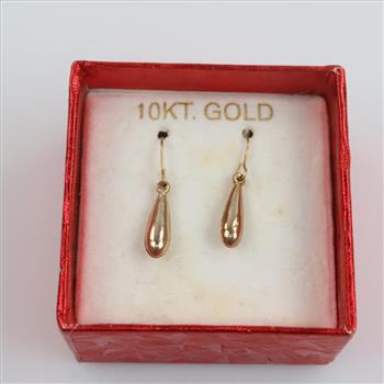 10kt Gold Hollow Dangle Earrings