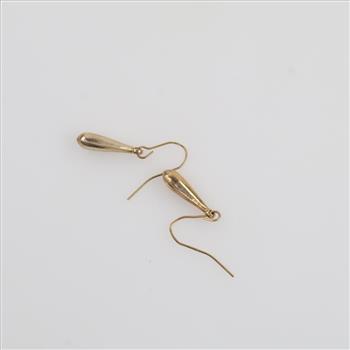 10kt Gold Hollow Dangle Earrings