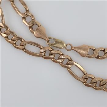 10kt Gold Hollow Figaro Chain Bracelet