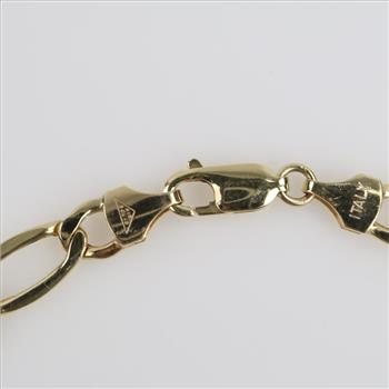 10kt Gold Hollow Figaro Chain Bracelet