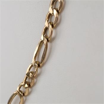 10kt Gold Hollow Figaro Chain Necklace