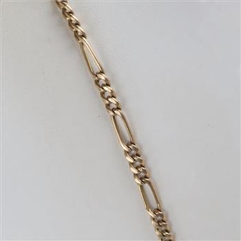 10kt Gold Hollow Figaro Chain Necklace
