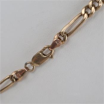 10kt Gold Hollow Figaro Chain Necklace