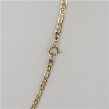 10kt Gold Hollow Figaro Chain Necklace