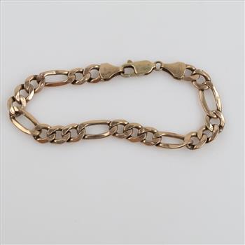 10kt Gold Hollow Figaro Link Bracelet