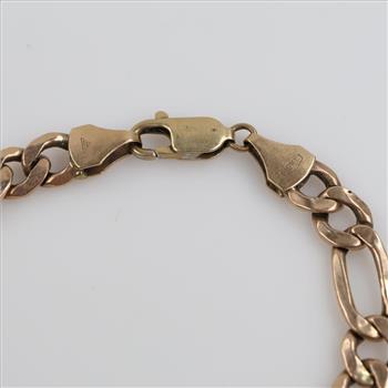10kt Gold Hollow Figaro Link Bracelet